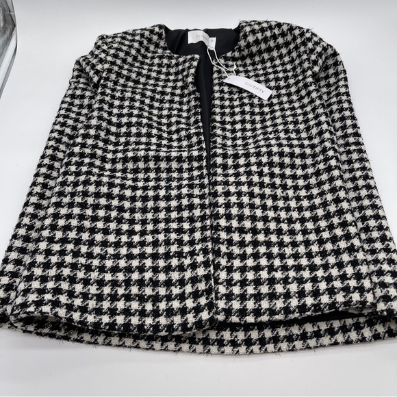 Six/Fifty Houndstooth Small/Medium Wool Wrens Cape  Jacket New Black White - Picture 2 of 14